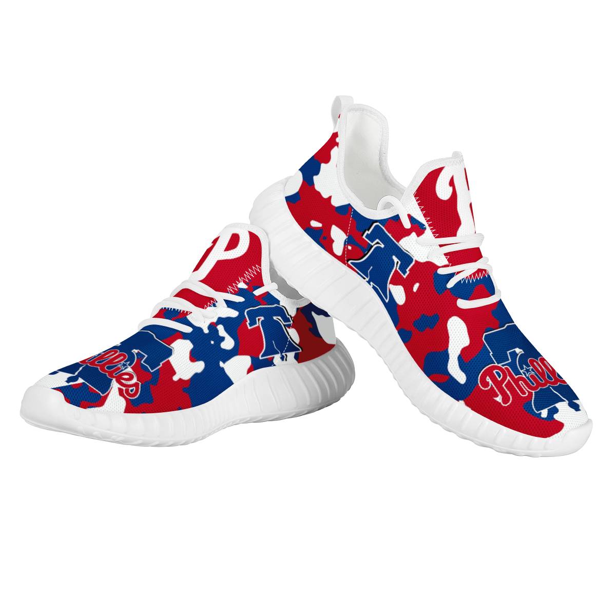 Women's Philadelphia Phillies Mesh Knit Sneakers/Shoes 002 Women's Philadelphia Phillies Mesh Knit Sneakers/Shoes 002